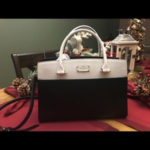 Kate Spade Caley Satchel NWT Black/White
